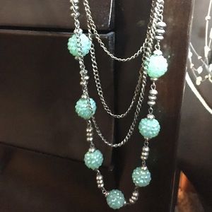 Long chain ball necklace